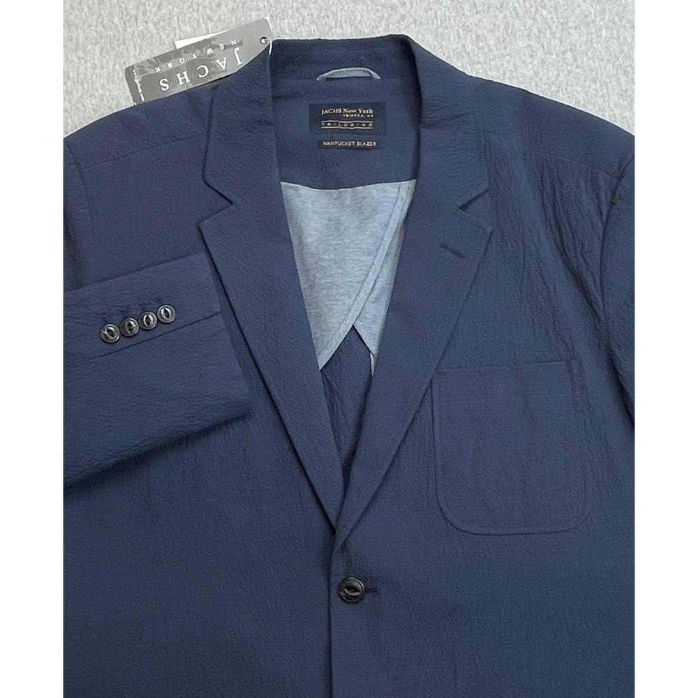 Jachs Blazer Mens Medium Navy Blue Cotton Blend Stretch Nantucket 2-Button NWT